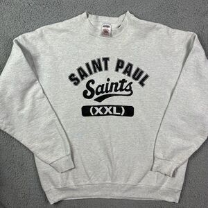 Vintage Saint Paul Saints‎ XXL Baseball Sweater Crewneck Rare Sweatshirt